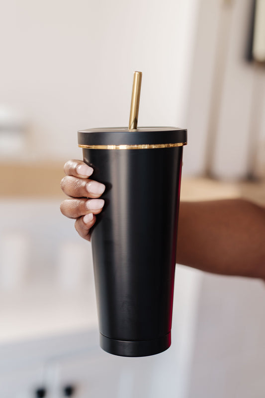 Total Eclipse Tumbler in Black/Gold Rim & Straw - Premium Tumbler -  Follower Of Faith Apparel 11-13-2023, Accessories, ASF11-21-2023, Ave Marketplace, Ave Shops, black, bws-11-16-23, drink, drinkware, gifts2023, giftsunder20, giftsunder40, Home & Decor, OS, popular TikTok tumbler, stanley steel tumbler, TikTok tumbler, total eclipse tumbler, viral tumbler Shop our Christian T-Shirts & Apparel