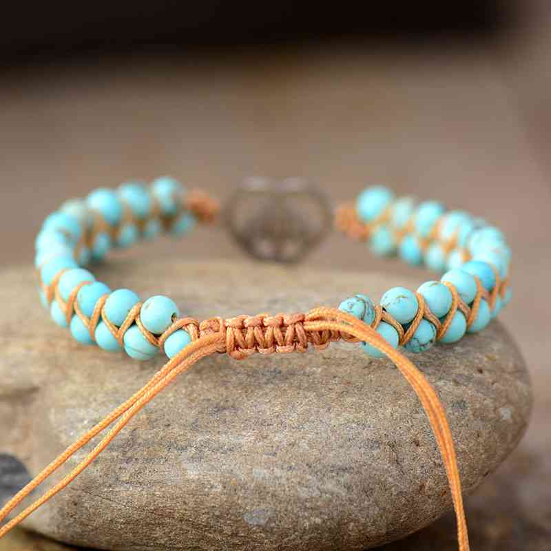 Turquoise Beaded Bracelet - Premium bracelet -  Follower Of Faith ApparelAccessories, beaded stone bracelet, Christian jewelry, jewelry, L.Z., Ship From Overseas, turquoise bracelet, Y.Q@Jew Shop our Christian T-Shirts & Apparel