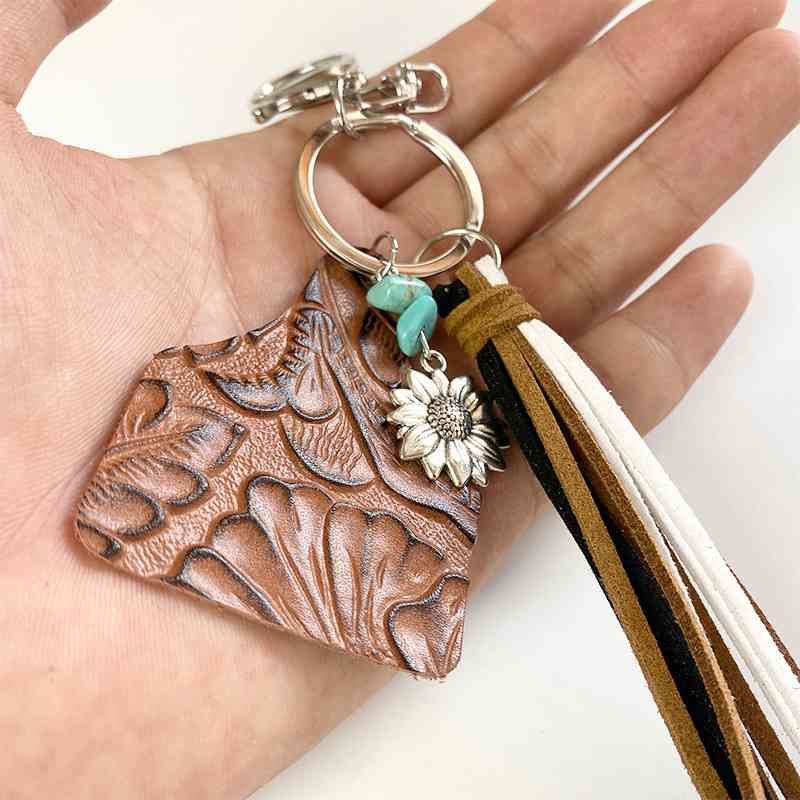 Turquoise Fringe Detail Keychain - Premium Keychain -  Follower Of Faith Apparel Animal print, Cow print, H.Y@F.J, Keychain, Leopard print, new, new arrival, Ship From Overseas Shop our Christian T-Shirts & Apparel