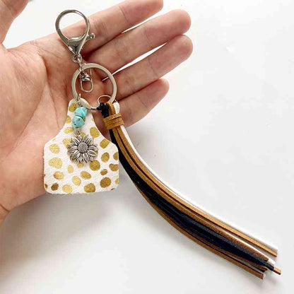 Turquoise Fringe Detail Keychain - Premium Keychain -  Follower Of Faith Apparel Animal print, Cow print, H.Y@F.J, Keychain, Leopard print, new, new arrival, Ship From Overseas Shop our Christian T-Shirts & Apparel