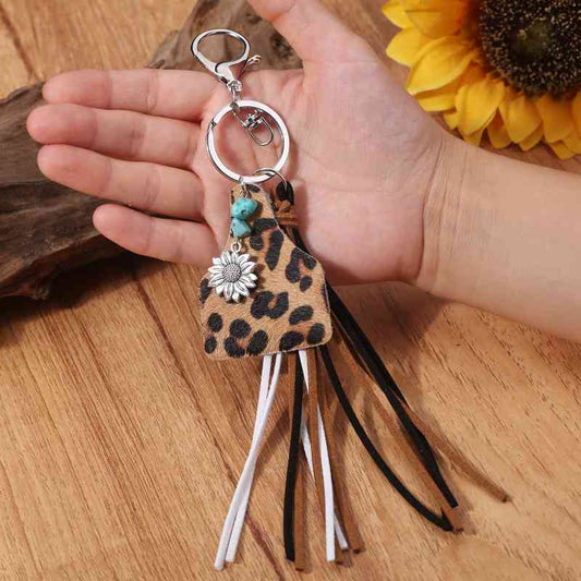 Turquoise Fringe Detail Keychain - Premium Keychain -  Follower Of Faith Apparel Animal print, Cow print, H.Y@F.J, Keychain, Leopard print, new, new arrival, Ship From Overseas Shop our Christian T-Shirts & Apparel