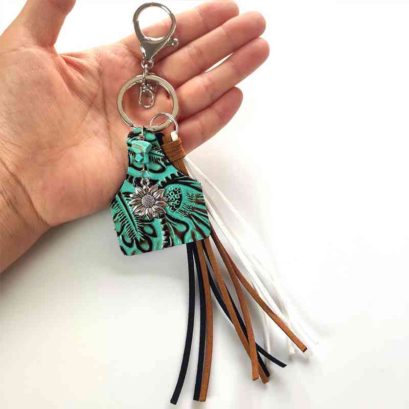 Turquoise Fringe Detail Keychain - Premium Keychain -  Follower Of Faith Apparel Animal print, Cow print, H.Y@F.J, Keychain, Leopard print, new, new arrival, Ship From Overseas Shop our Christian T-Shirts & Apparel