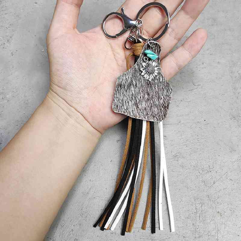 Turquoise Fringe Detail Keychain - Premium Keychain -  Follower Of Faith Apparel Animal print, Cow print, H.Y@F.J, Keychain, Leopard print, new, new arrival, Ship From Overseas Shop our Christian T-Shirts & Apparel