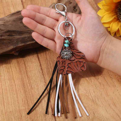 Turquoise Fringe Detail Keychain - Premium Keychain -  Follower Of Faith Apparel Animal print, Cow print, H.Y@F.J, Keychain, Leopard print, new, new arrival, Ship From Overseas Shop our Christian T-Shirts & Apparel