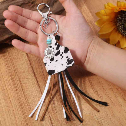 Turquoise Fringe Detail Keychain - Premium Keychain -  Follower Of Faith Apparel Animal print, Cow print, H.Y@F.J, Keychain, Leopard print, new, new arrival, Ship From Overseas Shop our Christian T-Shirts & Apparel