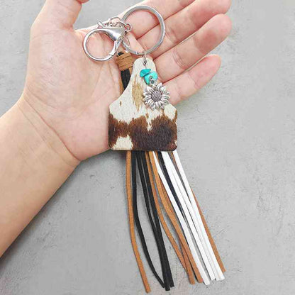 Turquoise Fringe Detail Keychain - Premium Keychain -  Follower Of Faith Apparel Animal print, Cow print, H.Y@F.J, Keychain, Leopard print, new, new arrival, Ship From Overseas Shop our Christian T-Shirts & Apparel