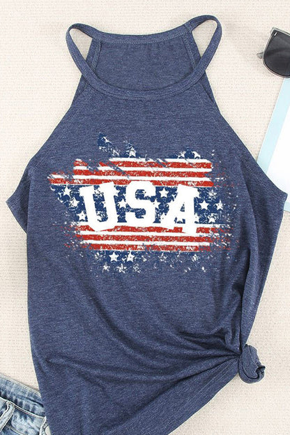 US Flag Graphic Tank - Premium Ladies Tank Top -  Follower Of Faith Apparel Ship From Overseas, SYNZ Shop our Christian T-Shirts & Apparel