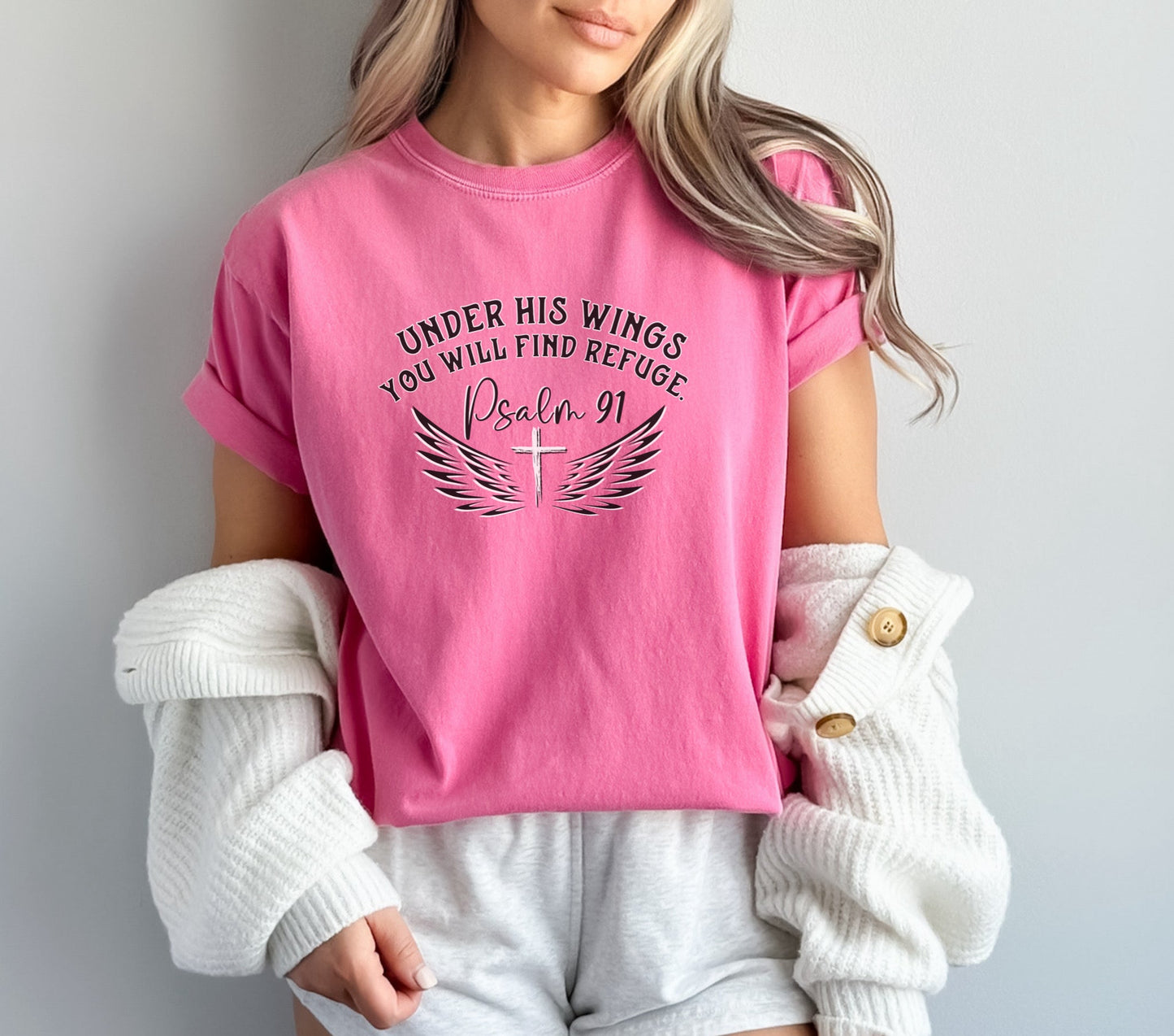 Vintage Psalm 91 Under His Wings Ladies T-shirt - Follower Of Faith Apparel