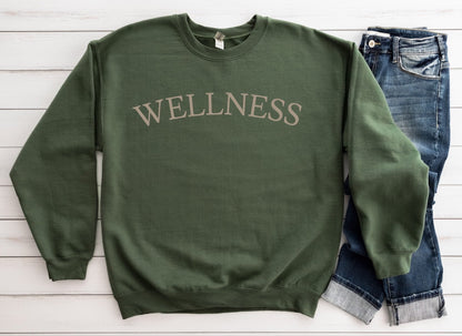 Wellness Ladies Minimalist Sweatshirt - Premium Sweatshirt -  Follower Of Faith ApparelChristian, Crew neck, DTG, Faith, fast delivery, Ladies sweatshirt, Minimalist Christian apparel, Minimalist sweatshirts, new, Regular fit, Sweatshirts, Unisex, Wellness sweatshirt, Wellness tee, Winter wear, Women's Clothing Shop our Christian T-Shirts & Apparel