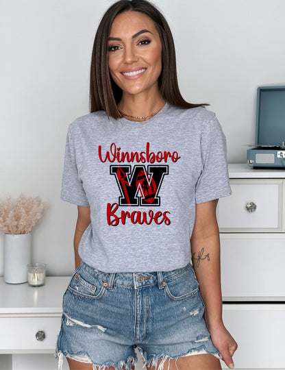 Winnsboro Braves T-Shirt - Follower Of Faith Apparel Sport-Grey-3XL