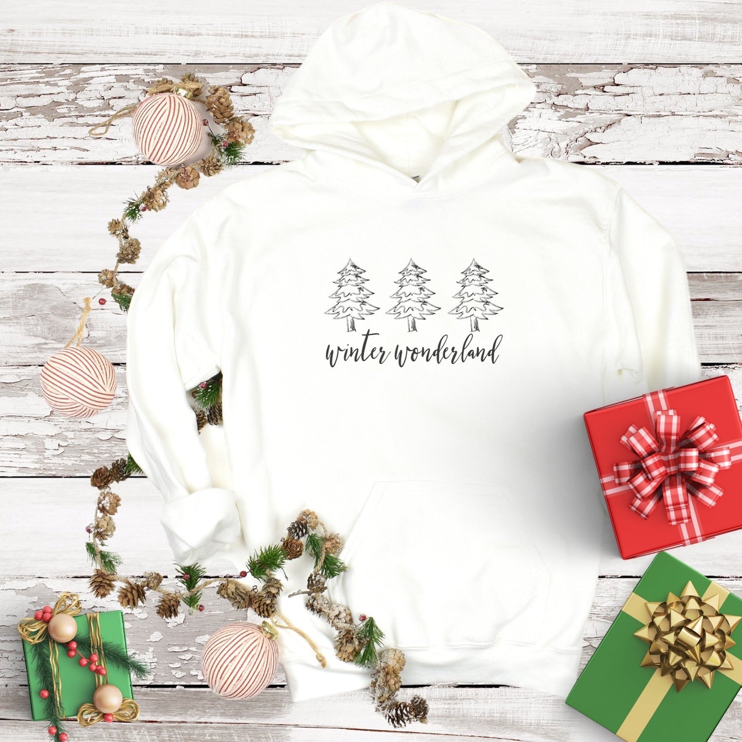 Winter Wonderland Ladies Hoodie - Premium Hoodie -  Follower Of Faith ApparelChristmas apparel, Christmas clothing, Christmas tree hoodie, Holiday apparel, Holiday collection, Hoodies, Ladies hoodie, New, Regular fit, Unisex, Winter clothing for women, Winter wonderland hoodie, Women's Clothing Shop our Christian T-Shirts & Apparel