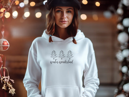 Winter Wonderland Ladies Hoodie - Premium Hoodie -  Follower Of Faith ApparelChristmas apparel, Christmas clothing, Christmas tree hoodie, Holiday apparel, Holiday collection, Hoodies, Ladies hoodie, New, Regular fit, Unisex, Winter clothing for women, Winter wonderland hoodie, Women's Clothing Shop our Christian T-Shirts & Apparel