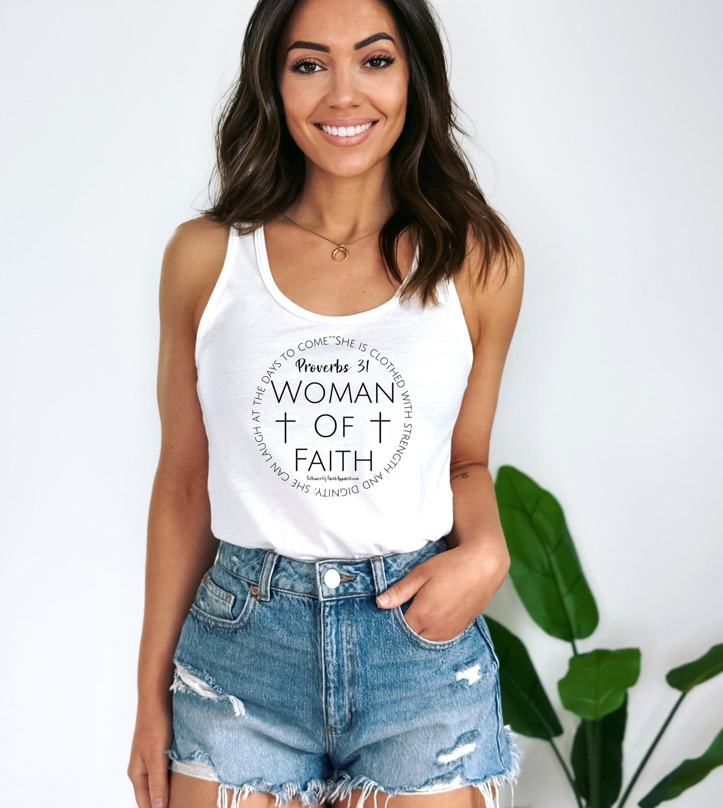 Women Of Faith Ladies Racerback Tank Top Tank Top Follower Of Faith Apparel