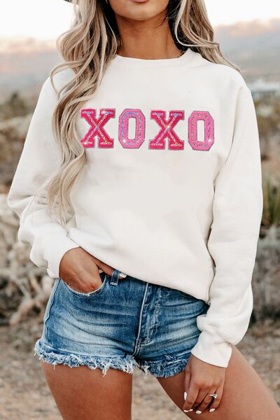 XOXO Ladies Sweatshirt - Premium Sweatshirt -  Follower Of Faith Apparel Ladies sweatshirt, Ladies sweatshirts, new arrival, new arrivals, newest arrival, Ship From Overseas, SYNZ, Valentine's Day Picks, Valentines day, Valentines picks, Xoxo Shop our Christian T-Shirts & Apparel