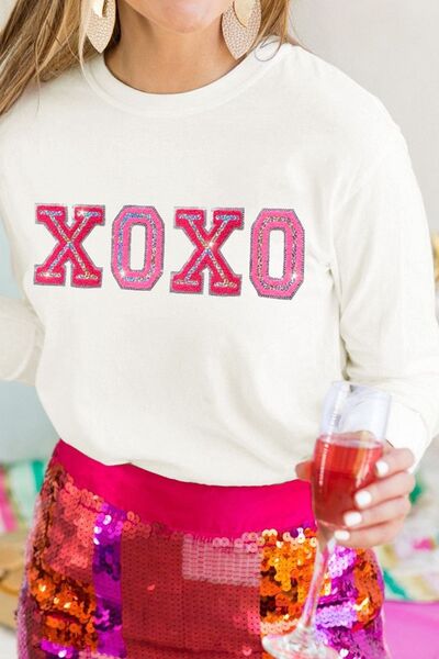 XOXO Ladies Sweatshirt - Premium Sweatshirt -  Follower Of Faith Apparel Ladies sweatshirt, Ladies sweatshirts, new arrival, new arrivals, newest arrival, Ship From Overseas, SYNZ, Valentine's Day Picks, Valentines day, Valentines picks, Xoxo Shop our Christian T-Shirts & Apparel