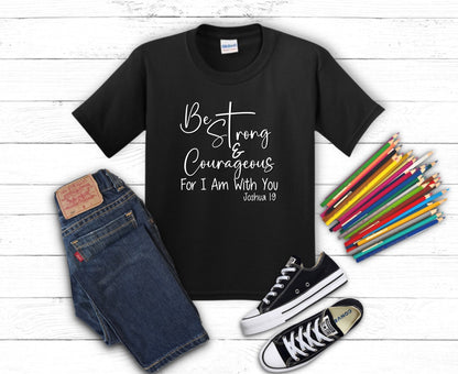 Youth Be Strong & Courageous T-Shirt Joshua 1:9 - Premium Kids clothes -  Follower Of Faith Apparel2 day delivery, Christian apparel for youth kids, Christian youth t shirts, Cotton, Crew neck, DTG, express delivery, Faith based youth t shirts, joshua 1:9, kids Joshua 1:9 t shirt, Kids' Clothing, new, Regular fit, T-shirts, youth Christian tees, Youth faith apparel, Youth short sleeve Shop our Christian T-Shirts & Apparel