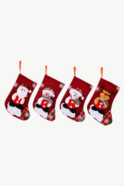 4-Pack Snowflake Christmas Stocking Hanging Widgets - Premium Home & Decor -  Follower Of Faith Apparel Christmas decor, Christmas decorations, Christmas stockings, H&Bi, Holiday, Holiday cheer, Holiday collection, Holiday stockings, Home & Decor, Home decor for christmas, new arrival, new arrivals, Ship From Overseas, Stockings Shop our Christian T-Shirts & Apparel