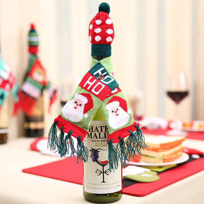 Christmas Hat and Scarf Wine Bottle Decoration - Premium Home & Decor -  Follower Of Faith Apparel Christmas decor, Christmas wine bottle holder, Christmas wine bottle scarf, Christmas wine gift, H&Bi, Home & Decor, Home & Living, new, new arrival, Ship From Overseas, Wine bottle Christmas decoration, Wine bottle cover, Wine bottle decor, Wine bottle holder, Wine bottle scarf Shop our Christian T-Shirts & Apparel