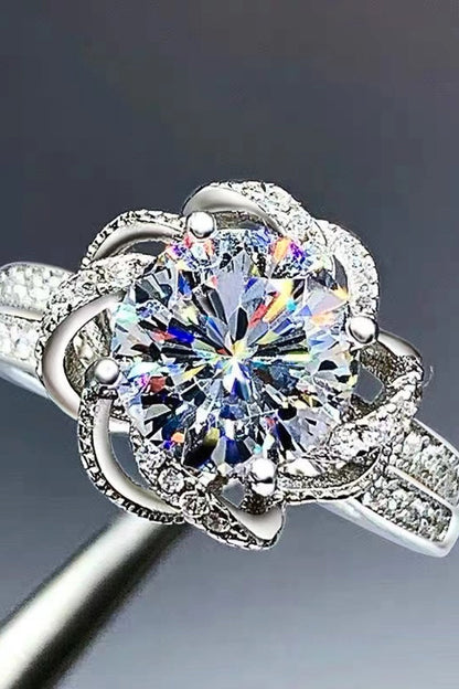 2 Carat Moissanite Floral Platinum-Plated Ring - Premium Ring -  Follower Of Faith Apparel 2 carat, 2 Carat Moissanite ring, Bright, Moisessanite ring, Moissanite engagement ring, moissanite ring, Moissanite wedding ring, new arrival, new arrivals, Sale, Ship From Overseas Shop our Christian T-Shirts & Apparel