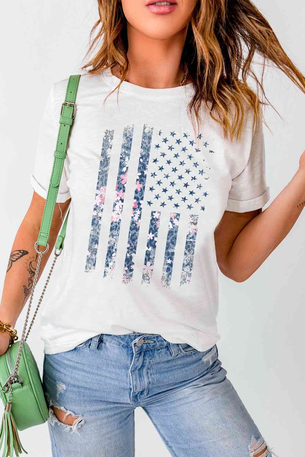 American Flag Floral Ladies T-Shirt - Premium Ladies T-Shirt -  Follower Of Faith Apparel 4th of July tee, american flag design, American flag t shirt, american flag tee, Floral american flag, Fourth of July tees, Independence day, independence day t shirt, Ladies american flag, ladies Short sleeve, ladies Short Sleeve t shirt, ladies Short Sleeve tee, new, new arrival, new arrivals, Ship From Overseas, SYNZ, Womens american flag Shop our Christian T-Shirts & Apparel