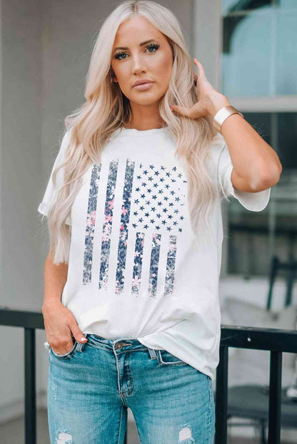 American Flag Floral Ladies T-Shirt - Premium Ladies T-Shirt -  Follower Of Faith Apparel 4th of July tee, american flag design, American flag t shirt, american flag tee, Floral american flag, Fourth of July tees, Independence day, independence day t shirt, Ladies american flag, ladies Short sleeve, ladies Short Sleeve t shirt, ladies Short Sleeve tee, new, new arrival, new arrivals, Ship From Overseas, SYNZ, Womens american flag Shop our Christian T-Shirts & Apparel