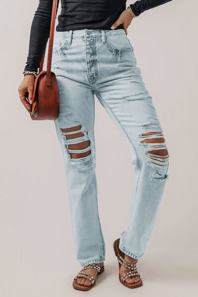 Wyatt Light Washed Distressed Jeans - Follower Of Faith Apparel