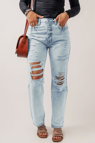 Wyatt Light Washed Distressed Jeans - Follower Of Faith Apparel