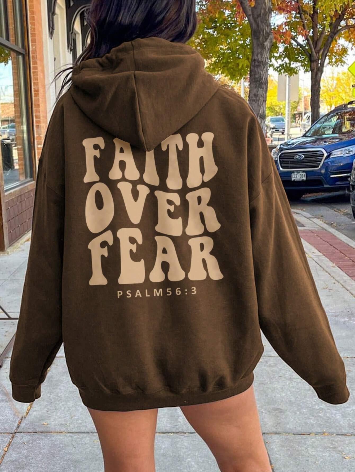 FAITH OVER FEAR Retro Ladies Hoodie - Premium Ladies Hoodie -  Follower Of Faith Apparel Bible verse hoodies, Dropped shoulder hoodie, E@M@E, faith over fear apparel, Faith over fear hoodie, Hoodie sweater, Inspirational clothing, Inspirational hoodie, ladies hoodie, Loose fit hoodie, new arrival, new arrivals, Psalms 56:3, Psalms 56:3 hoodie, Sale, Ship From Overseas, womens apparel, Womens faith over fear, Womens hoodie, Women’s faith apparel Shop our Christian T-Shirts & Apparel