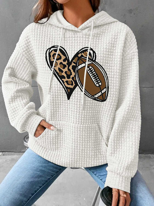 Heart & Football Ladies Hoodie - Premium Ladies Hoodie -  Follower Of Faith Apparel Football apparel, Football fan hoodie, Football hoodie, Football mom, G@L@X, Heart football hoodie, ladies hoodie, Mom hoodie, Sale, Ship From Overseas, Waffle knit hoodie, Womens hoodie Shop our Christian T-Shirts & Apparel