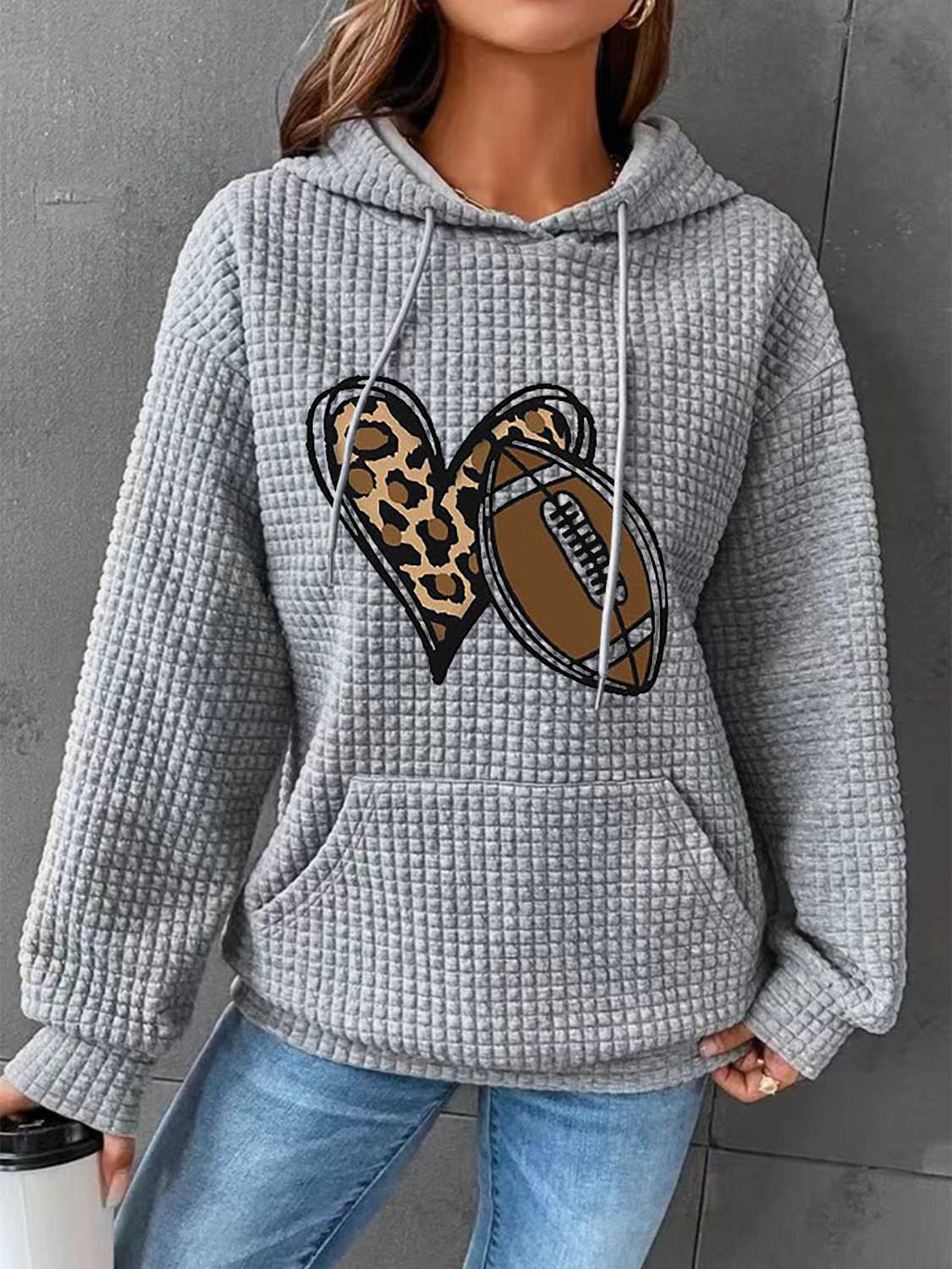 Heart & Football Ladies Hoodie - Premium Ladies Hoodie -  Follower Of Faith Apparel Football apparel, Football fan hoodie, Football hoodie, Football mom, G@L@X, Heart football hoodie, ladies hoodie, Mom hoodie, Sale, Ship From Overseas, Waffle knit hoodie, Womens hoodie Shop our Christian T-Shirts & Apparel