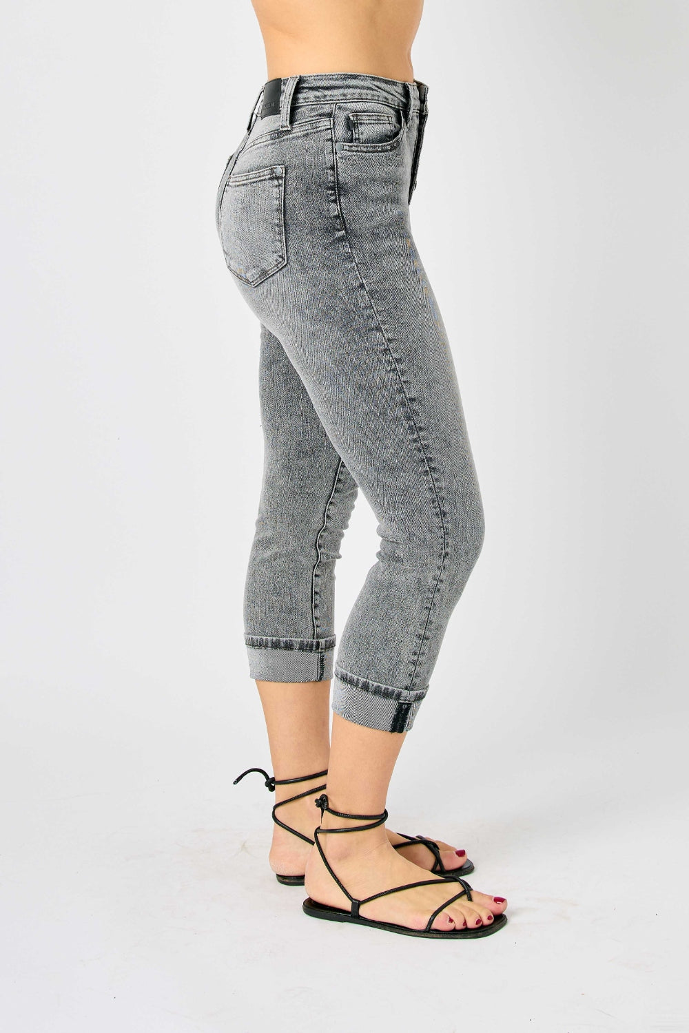 Judy Blue Button Fly High Waist Cuffed Capris - Premium Ladies jeans -  Follower Of Faith Apparel Fast delivery, fast shipping, JB Judy Blue, Judy Blue, Judy blue button fly, Judy blue capri, Judy blue cuff, Judy blue high rise jeans, Judy blue high waisted, Ladies Jeans, new, new arrival, new arrivals, Sale, Ship from USA, womens apparel, womens jeans Shop our Christian T-Shirts & Apparel