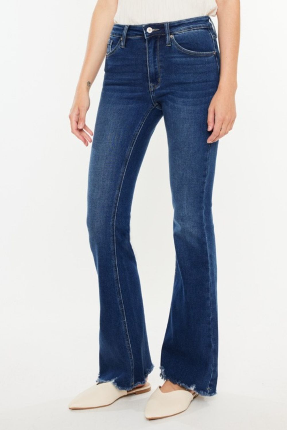 Kancan Cat's Whiskers Raw Hem Flare Jeans - Premium Ladies jeans -  Follower Of Faith Apparel Fast delivery, fast shipping, Kancan, Kancan boot cut, Kancan flare jeans, kancan raw hem, Kancan raw hem flare jeans, new, new arrival, new arrivals, Sale, Ship from USA Shop our Christian T-Shirts & Apparel