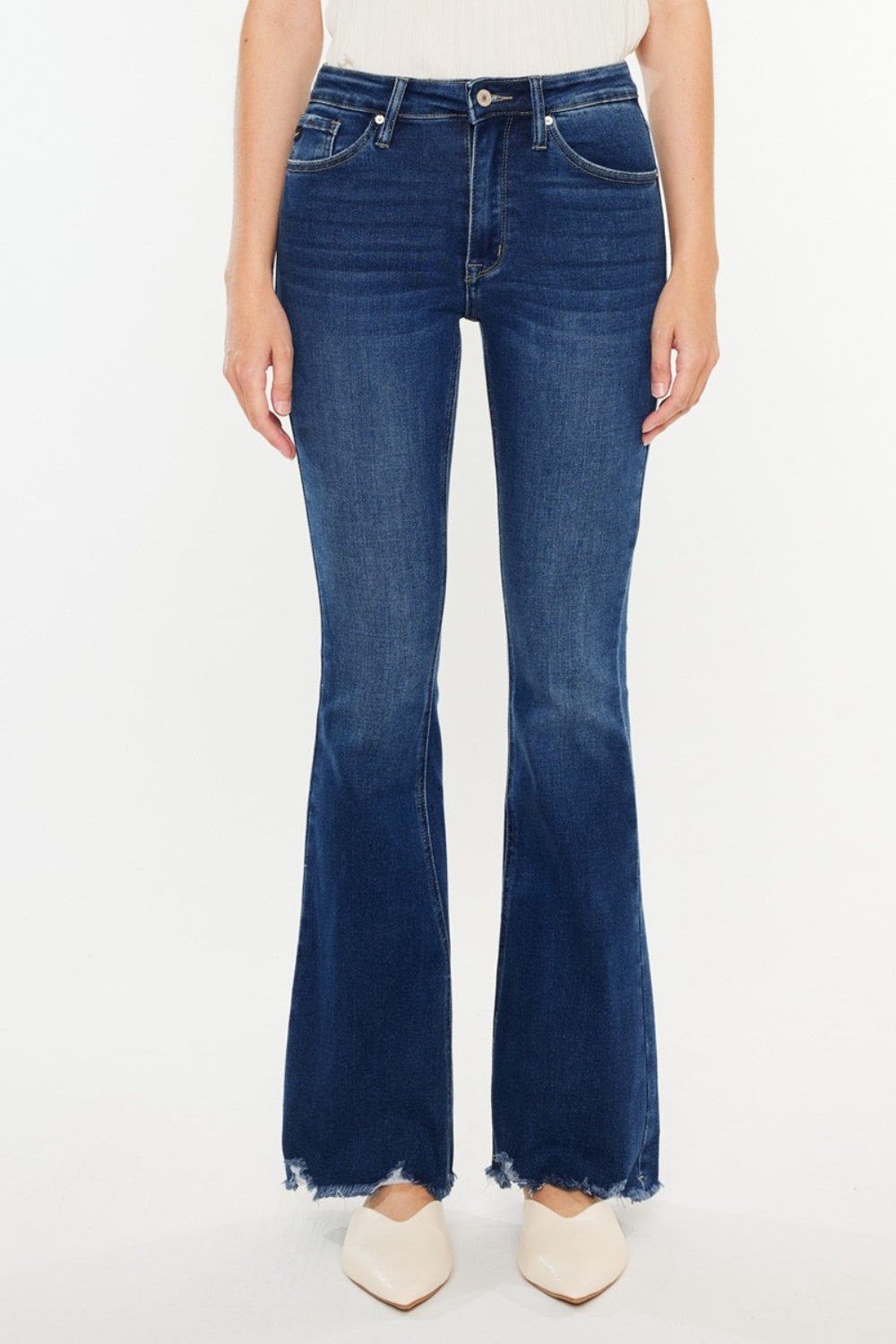 Kancan Cat's Whiskers Raw Hem Flare Jeans - Premium Ladies jeans -  Follower Of Faith Apparel Fast delivery, fast shipping, Kancan, Kancan boot cut, Kancan flare jeans, kancan raw hem, Kancan raw hem flare jeans, new, new arrival, new arrivals, Sale, Ship from USA Shop our Christian T-Shirts & Apparel