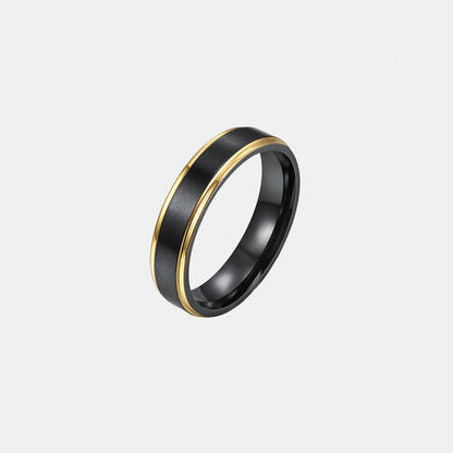 Men’s Black/Gold Contrast Titanium Steel Ring - Premium Ring -  Follower Of Faith Apparel Best seller mens, Black/Gold wedding band for men, jewelry sale, Mens black gold wedding band, Mens ring, Mens titanium steel wedding ring, Mens wedding band, Men’s affordable wedding band for men, Sale, Ship From Overseas, Shipping delay January 28 - February 19, X&L Shop our Christian T-Shirts & Apparel