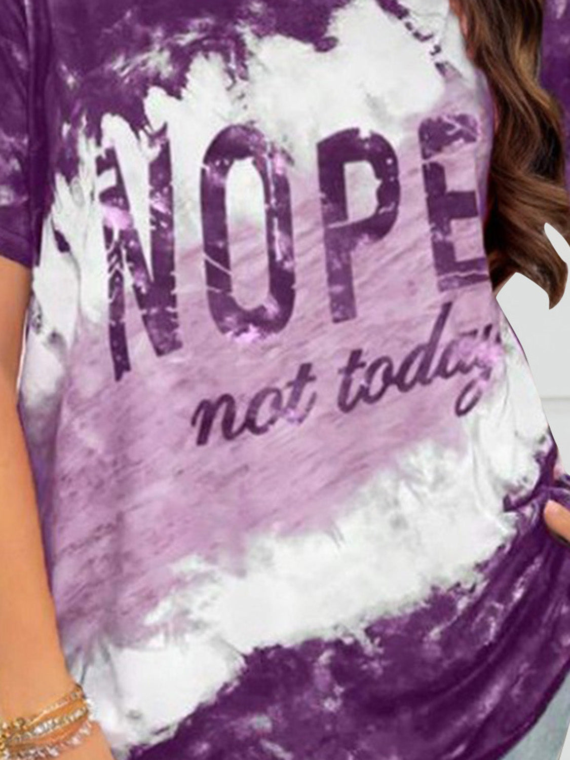 NOPE NOT TODAY Ladies T-Shirt - Premium Ladies T-Shirt -  Follower Of Faith Apparel ladies Short sleeve, ladies Short Sleeve t shirt, ladies Short Sleeve tee, new arrival, new arrivals, Nope not today t shirt, Sale, Ship From Overseas, T@D, Tie dye ladies, Tie dye nope not today tee, Tie dye tee, womens apparel, Womens short sleeve t shirt, Womens t shirt Shop our Christian T-Shirts & Apparel