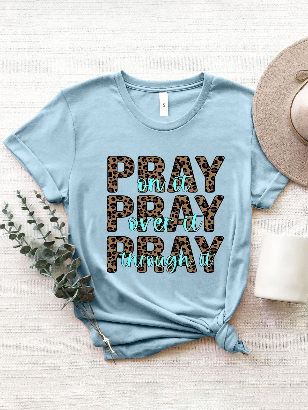 Letter Graphic Round Neck Short Sleeve T-Shirt - Premium Ladies T-Shirt -  Follower Of Faith Apparel E@M@E, Ship From Overseas Shop our Christian T-Shirts & Apparel