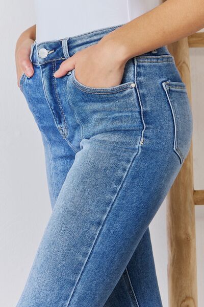 RISEN High Rise Ankle Flare Jeans - Follower Of Faith Apparel