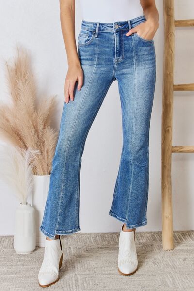 RISEN High Rise Ankle Flare Jeans - Follower Of Faith Apparel