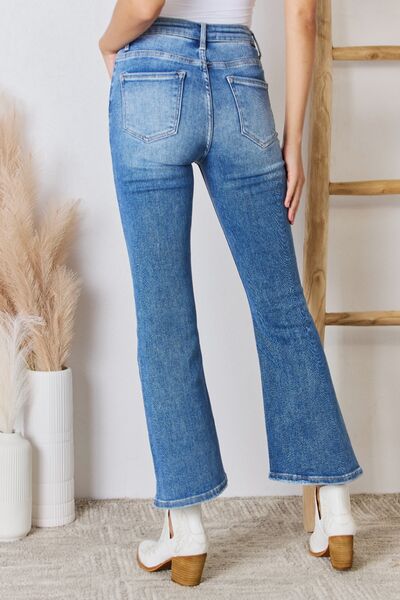 RISEN High Rise Ankle Flare Jeans - Follower Of Faith Apparel