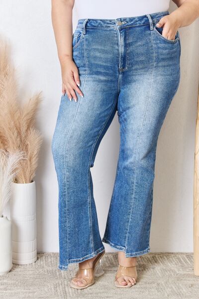 RISEN High Rise Ankle Flare Jeans - Follower Of Faith Apparel