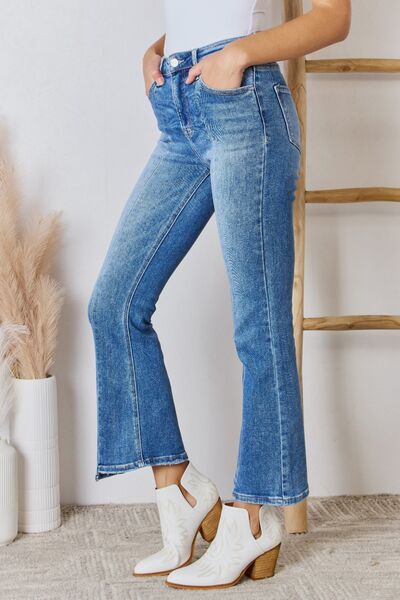 RISEN High Rise Ankle Flare Jeans - Follower Of Faith Apparel