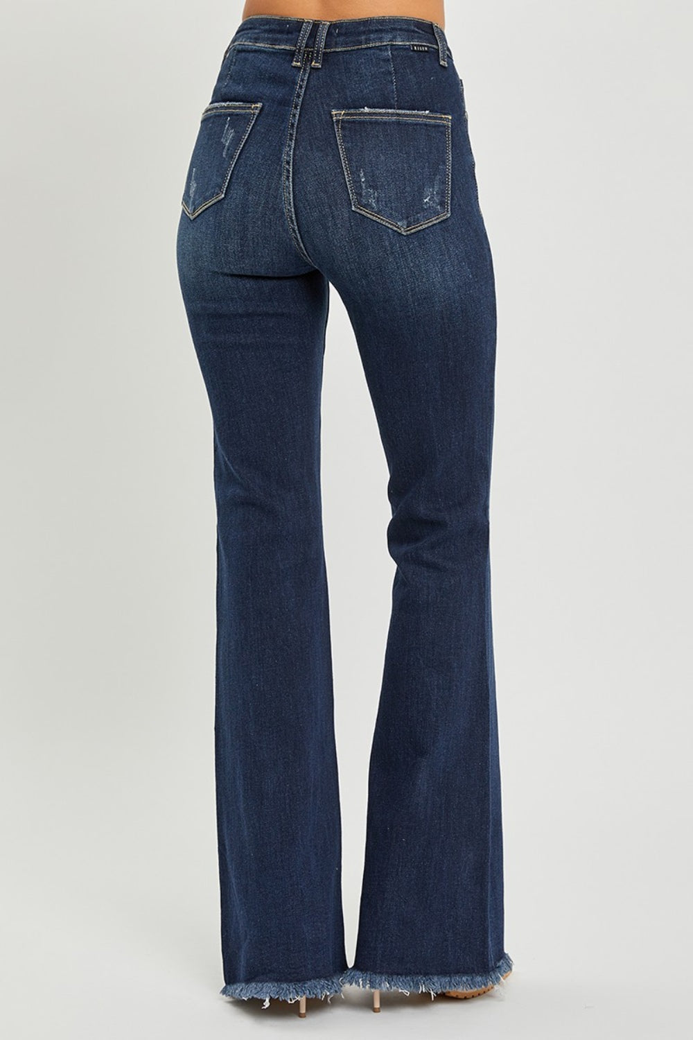 RISEN High Waist Raw Hem Flare Jeans - Premium Ladies jeans -  Follower Of Faith Apparel Fast delivery, fast shipping, new, new arrival, new arrivals, raw hem, raw hem jeans, RISEN, Risen bootcut, Risen flare jeans, Risen high waist flare jeans, Risen high waist wide leg, Risen raw hem jeans, Sale, Ship from USA Shop our Christian T-Shirts & Apparel