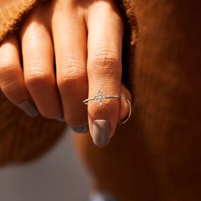 Sterling Silver Cross Ring - Premium Ring -  Follower Of Faith Apparel Christian jewelry, christian ring, Cross ring, Cross ring for women, Decrative faith cross ring, faith cross ring, jewelry sale, Ladies Christian jewelry, Sale, Ship From Overseas, Y@S@X Shop our Christian T-Shirts & Apparel