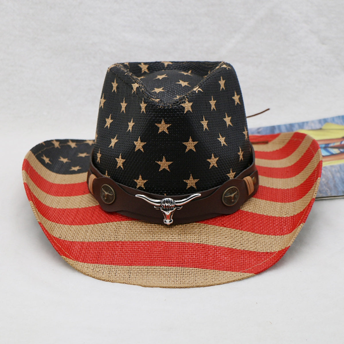 US Flag Print Paper Cloth Hat - Premium Hat -  Follower Of Faith Apparel Cowgirl hat with flag design, Decrative cowgirl hat, F$C$M$M, Fourth of july cowgirl hat, Independence day, Ship From Overseas, US Flag hat, USA flag cowboy hat Shop our Christian T-Shirts & Apparel