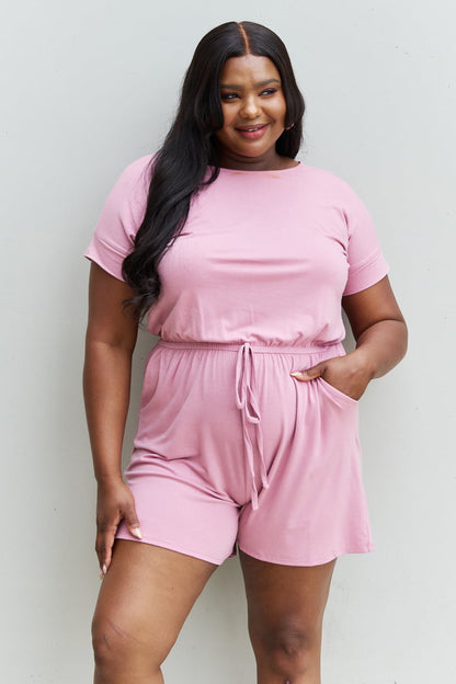 Zenana Chilled Out Romper in Light Carnation Pink - Premium Ladies Rompers -  Follower Of Faith Apparel Chic romper, Cozy rompers, Fast delivery, fast shipping, Ladies Romper, new arrival, new arrivals, Plain romper, Romper pink, Rompers, Sale, Ship from USA, Short sleeve romper, womens apparel, Womens romper, Women’s romper, Zenana Shop our Christian T-Shirts & Apparel