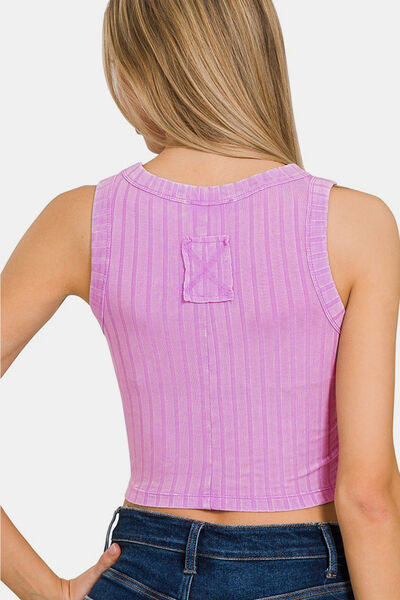 Zenana Ribbed Round Neck Cropped Tank - Premium Ladies Tank Top -  Follower Of Faith Apparel Cropped tank top, Fast delivery, fast shipping, ladies vintage tank top, mauve, new, new arrival, new arrivals, Ship from USA, Vintage cami, Vintage crop tank top, vintage pink, Vintage tank, Vintage tank top, Vintage wash, Vintage wash tank top, Zenana Shop our Christian T-Shirts & Apparel